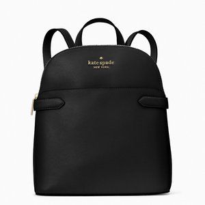 New Kate Spade Staci Saffiano Leather Dome Backpack Black